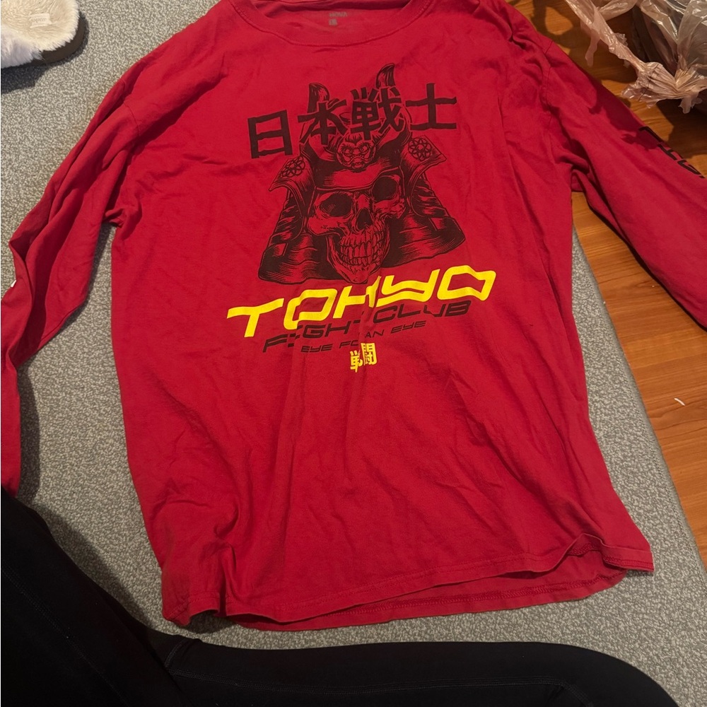 Tokyo Fight Club Red Long Sleeve Shirt